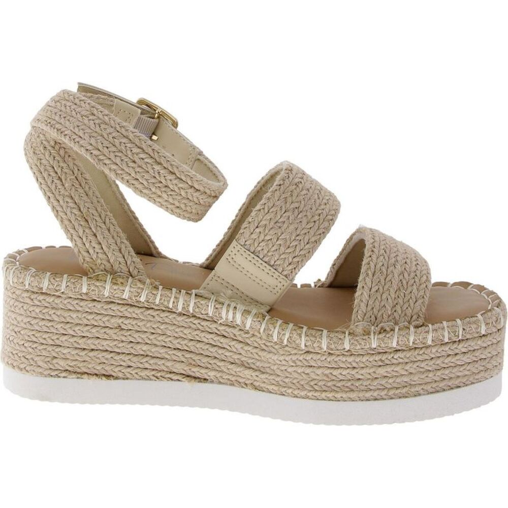 Wild Pair Womens Showstopr Beige Woven Slingback Platform Sandals Shoes - Picture 2 of 4